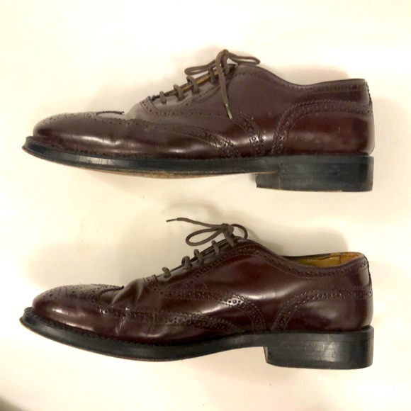 Amalfi 9.5 Shoes Burgundy Leather Upper Lining & Sole Lace up Toe & Other Detail - Picture 5 of 10